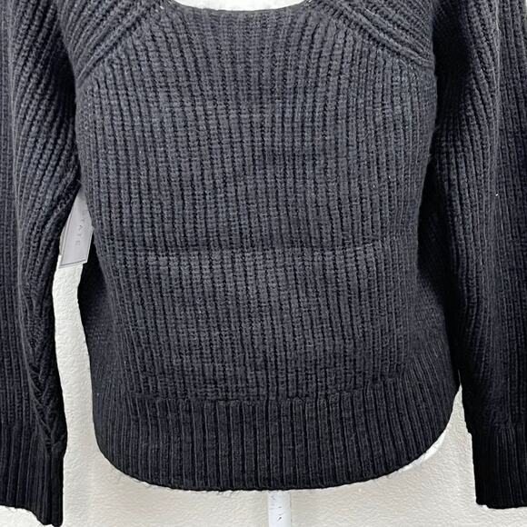 1.State Cable Knit Long Sleeve Turtleneck Sweater Back-Cutout Black Small NWT - Picture 11 of 14